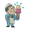 WAITER W/ICE CREAM CONE