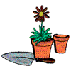 FLOWER POTS AND SHOVEL