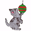 CAT WITH CHRISTMAS BALL