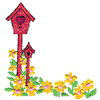 FLORAL BIRDHOUSE BORDER