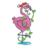 FLAMINGO WITH CHRISTMAS LIGHT