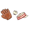 GLOVE, BASEBALL & HAT