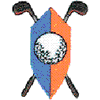 GOLF SHIELD W/CLUBS