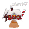 SANTA CANDY CANE HOUSE