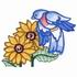 Eastern Bluebird & Sunflowers