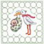 Stork Quilt Square